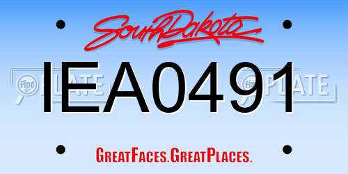 IEA0491 South Dakota License Plate