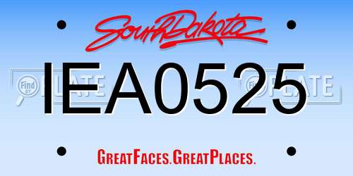 IEA0525 South Dakota License Plate