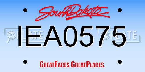 IEA0575 South Dakota License Plate