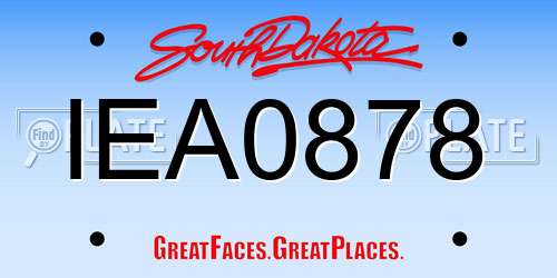 IEA0878 South Dakota License Plate