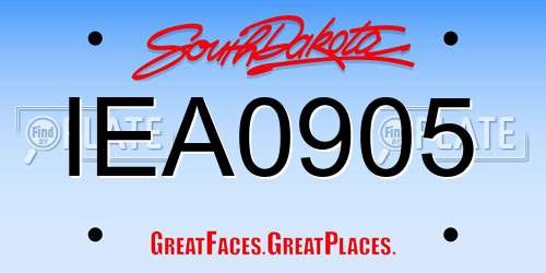 IEA0905 South Dakota License Plate