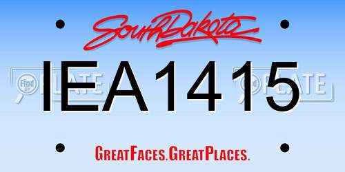 IEA1415 South Dakota License Plate