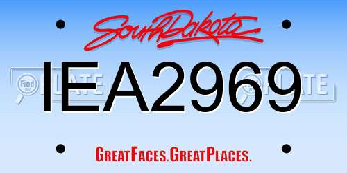IEA2969 South Dakota License Plate