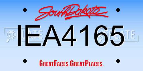 IEA4165 South Dakota License Plate