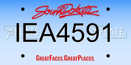 IEA4591 South Dakota License Plate