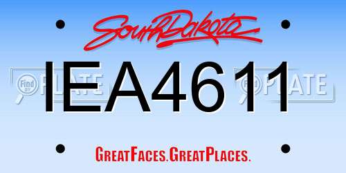 IEA4611 South Dakota License Plate