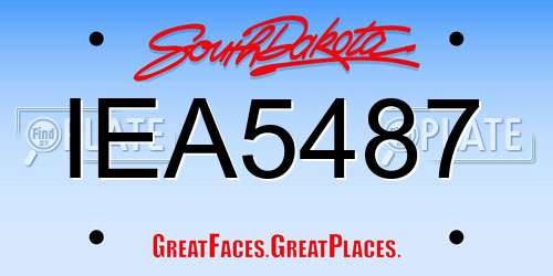 IEA5487 South Dakota License Plate
