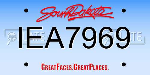IEA7969 South Dakota License Plate