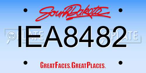 IEA8482 South Dakota License Plate