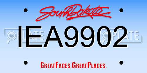 IEA9902 South Dakota License Plate