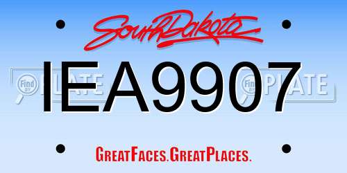 IEA9907 South Dakota License Plate