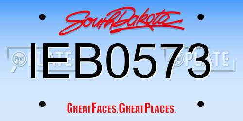 IEB0573 South Dakota License Plate