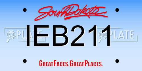 IEB211 South Dakota License Plate