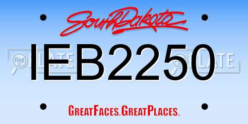 IEB2250 South Dakota License Plate