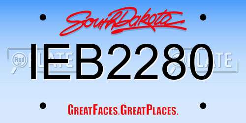 IEB2280 South Dakota License Plate