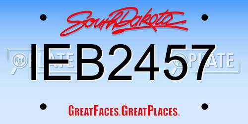 IEB2457 South Dakota License Plate