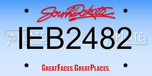 IEB2482 South Dakota License Plate