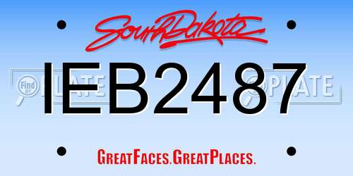 IEB2487 South Dakota License Plate