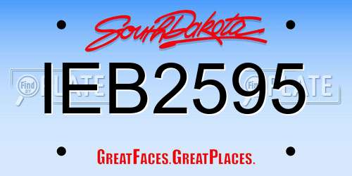 IEB2595 South Dakota License Plate
