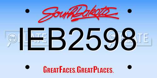 IEB2598 South Dakota License Plate