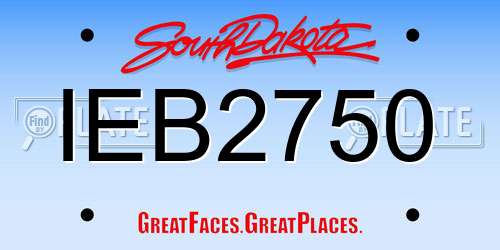 IEB2750 South Dakota License Plate