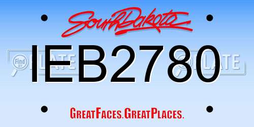 IEB2780 South Dakota License Plate