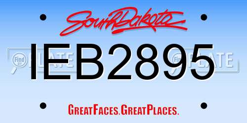 IEB2895 South Dakota License Plate