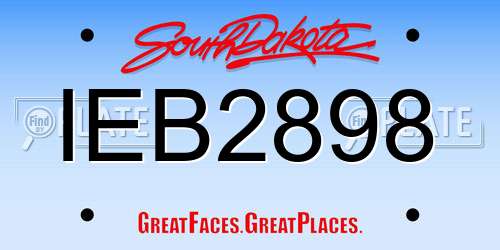 IEB2898 South Dakota License Plate