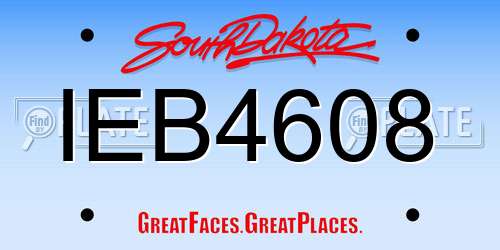 IEB4608 South Dakota License Plate