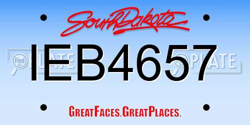 IEB4657 South Dakota License Plate