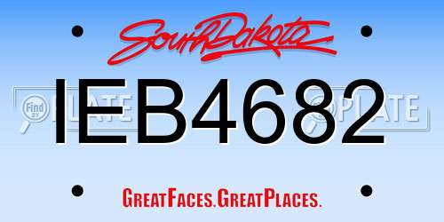 IEB4682 South Dakota License Plate