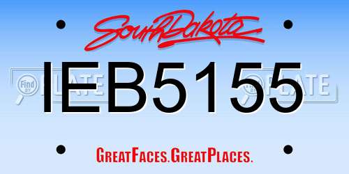 IEB5155 South Dakota License Plate