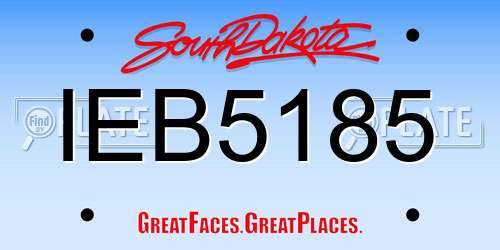 IEB5185 South Dakota License Plate