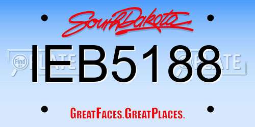IEB5188 South Dakota License Plate
