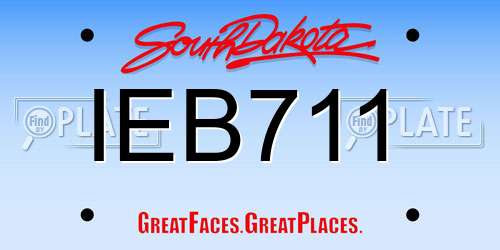 IEB711 South Dakota License Plate