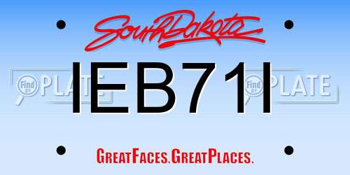 IEB71I South Dakota License Plate