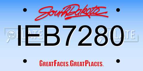 IEB7280 South Dakota License Plate