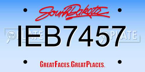 IEB7457 South Dakota License Plate
