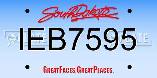 IEB7595 South Dakota License Plate
