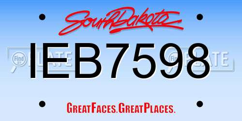 IEB7598 South Dakota License Plate