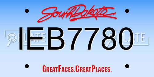 IEB7780 South Dakota License Plate