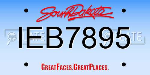 IEB7895 South Dakota License Plate