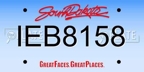 IEB8158 South Dakota License Plate