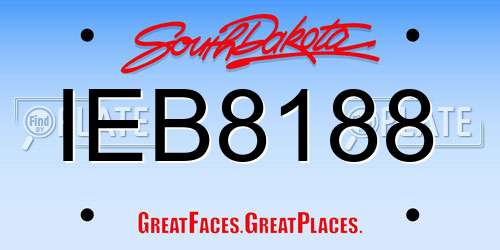 IEB8188 South Dakota License Plate