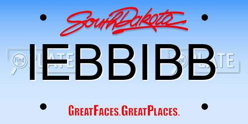 IEBBIBB South Dakota License Plate