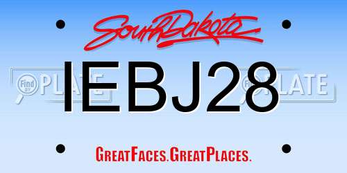 IEBJ28 South Dakota License Plate
