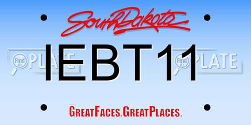 IEBT11 South Dakota License Plate