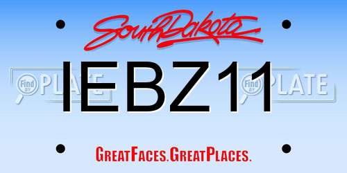 IEBZ11 South Dakota License Plate
