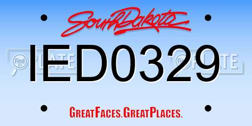 IED0329 South Dakota License Plate