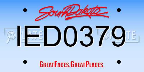 IED0379 South Dakota License Plate